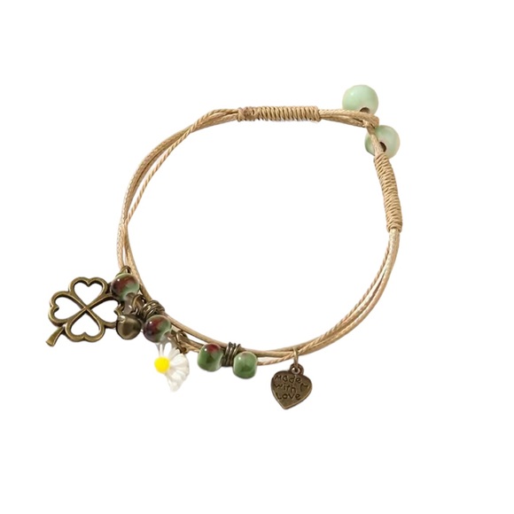 Layered Rope Daisy Charm Bracelet - Picture 6 of 7